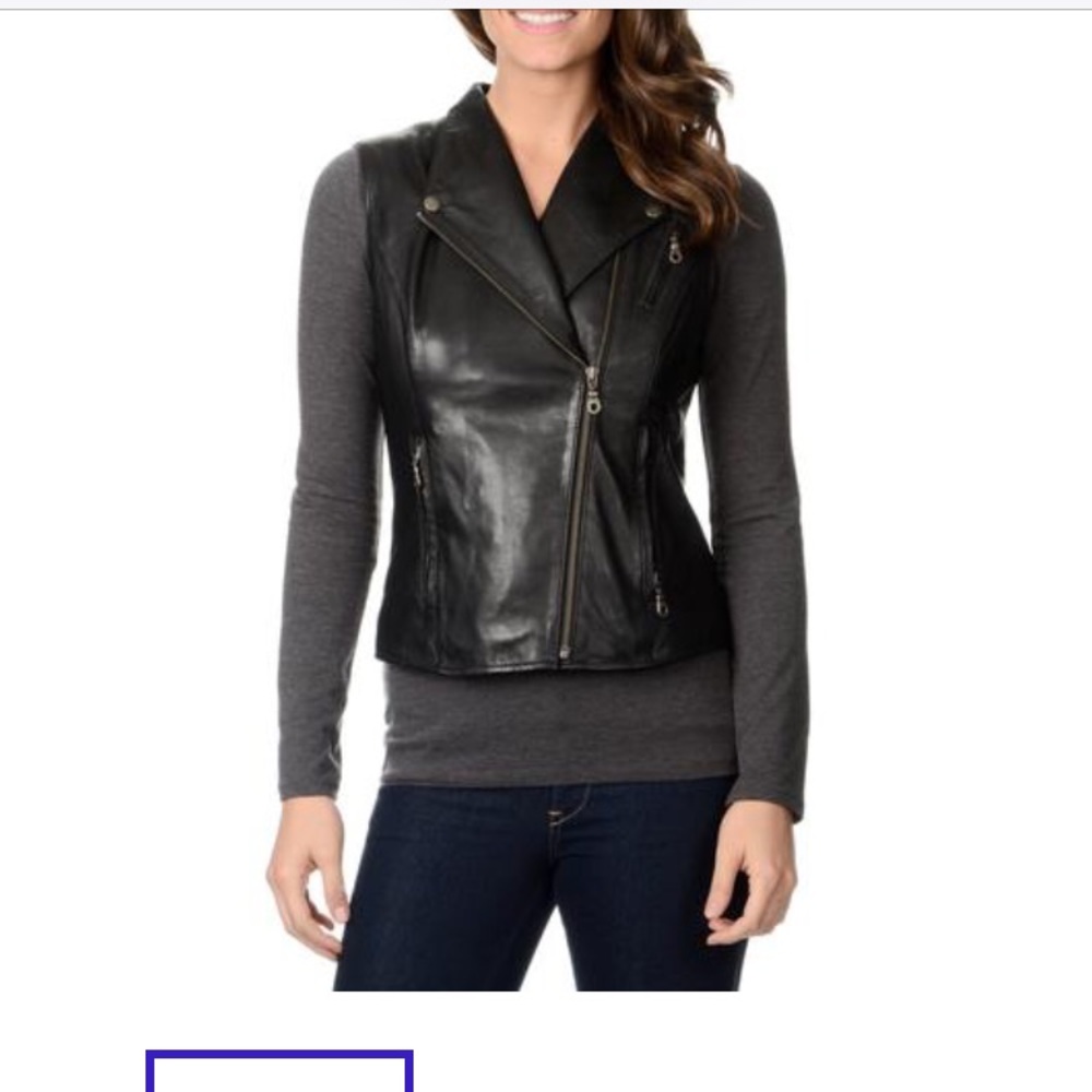 💥NEW with tags Whet Blu ladies black leather vest